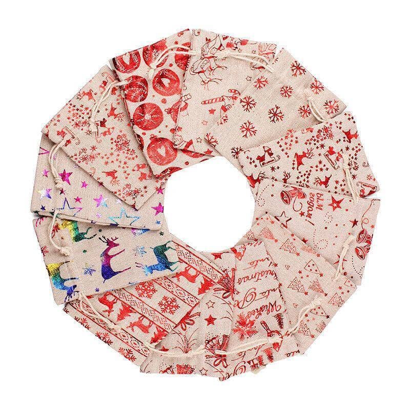 Christmas Cookie Candy Treat Gift Bags Pack of 10 - Sled Man - view 5