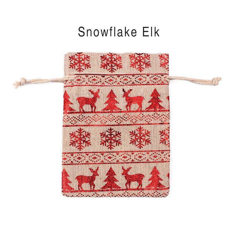 Christmas Cookie Candy Treat Gift Bags Pack of 10 - Snowflake Elk
