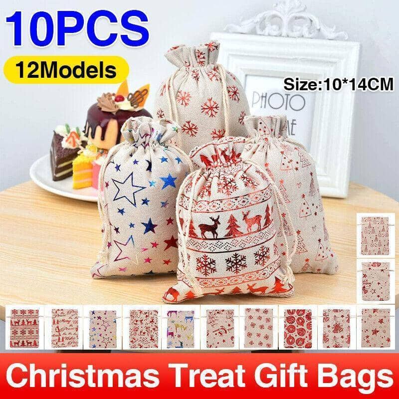 Christmas Cookie Candy Treat Gift Bags Pack of 10 - Snowflake Elk - view 2