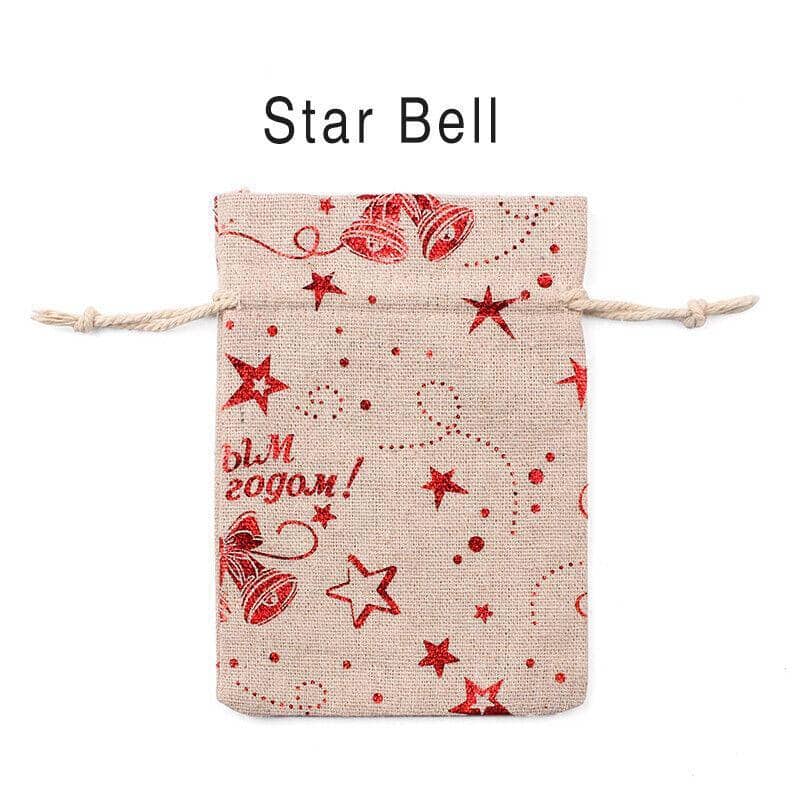 Christmas Cookie Candy Treat Gift Bags Pack of 10 - Star Bell