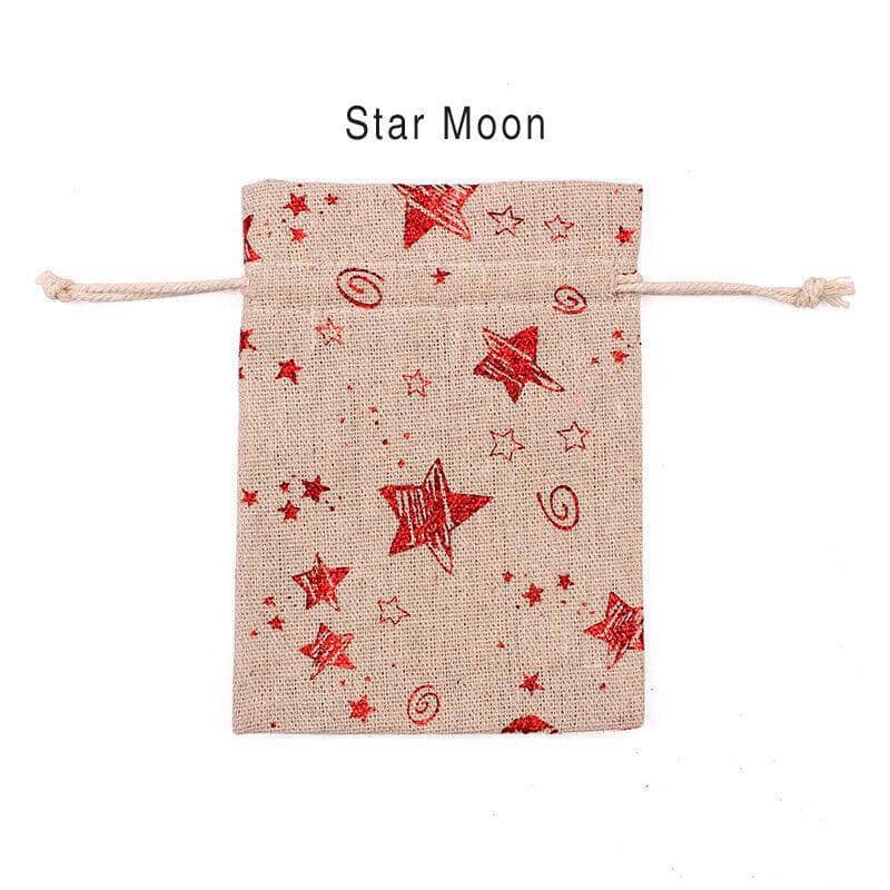 Christmas Cookie Candy Treat Gift Bags Pack of 10 - Star Moon