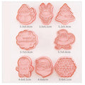 Christmas Cookie Cutter Set, Pack of 8 3D Biscuit Moulds for Baking, Fondant and Pastry - view 3