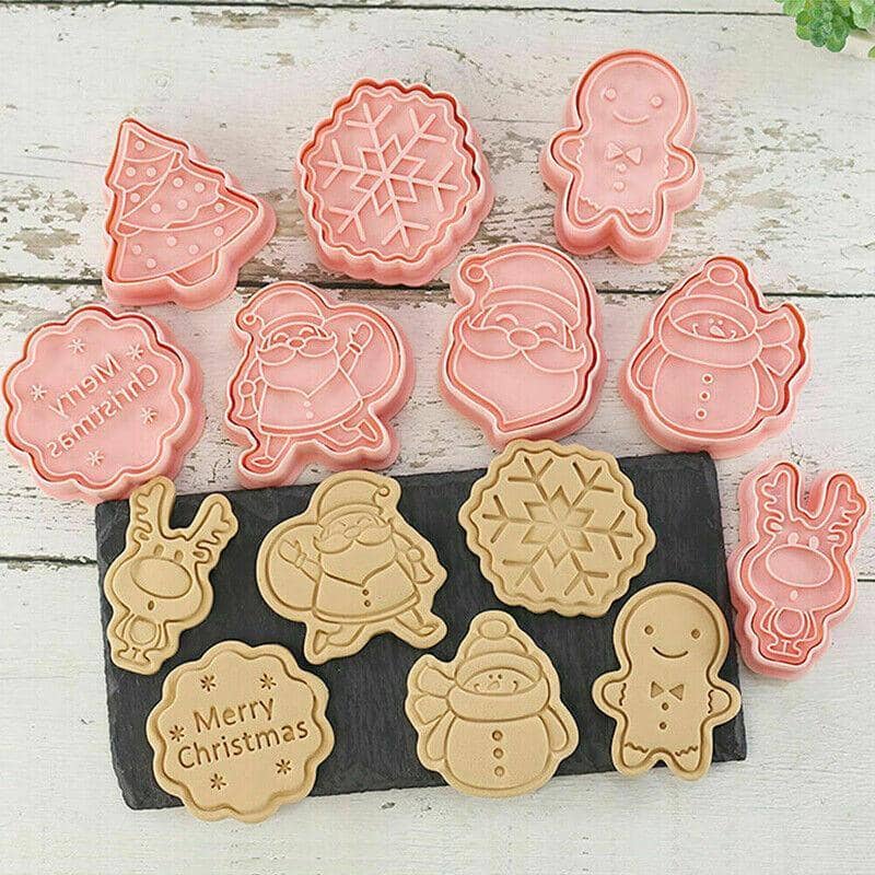 Christmas Cookie Cutter Set, Pack of 8 3D Biscuit Moulds for Baking, Fondant and Pastry - view 4