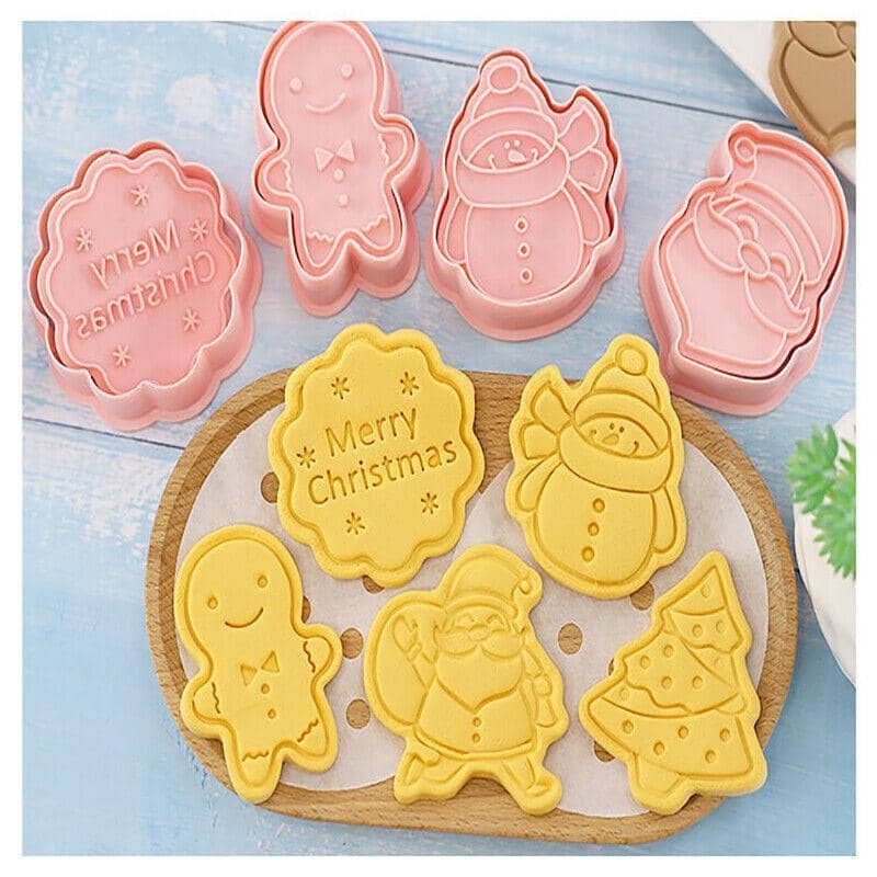 Christmas Cookie Cutter Set, Pack of 8 3D Biscuit Moulds for Baking, Fondant and Pastry - view 5