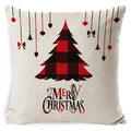 Christmas Cushion Cover 45 x 45 cm - Red Check Tree