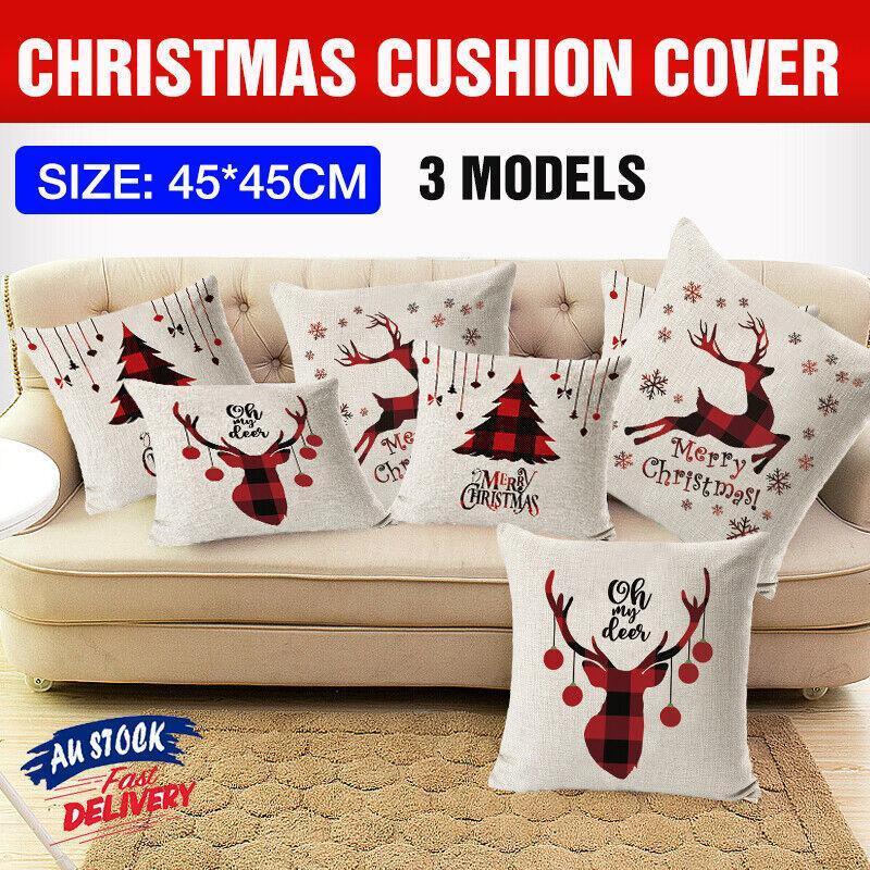 Christmas Cushion Cover 45 x 45 cm - Red Check Tree - view 2