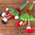 Christmas Elf Wine Bottle Covers - Green and Red, 4 Pack, 40 x 15cm - view 4