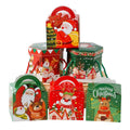Christmas Gift Boxes with Rope Handle, Pack of 50 - Red Santa Claus - view 3