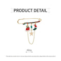 Christmas Hat and Star Brooch Pin - Gold-Tone Holiday Jewellery - view 3