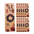Christmas Kraft Paper Wine Bottle Gift Bags, Pack of 20 - Wreath Design