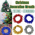 Christmas Metallic Star Garland Wreath Decorations, Pack of 10 - Blue - view 2