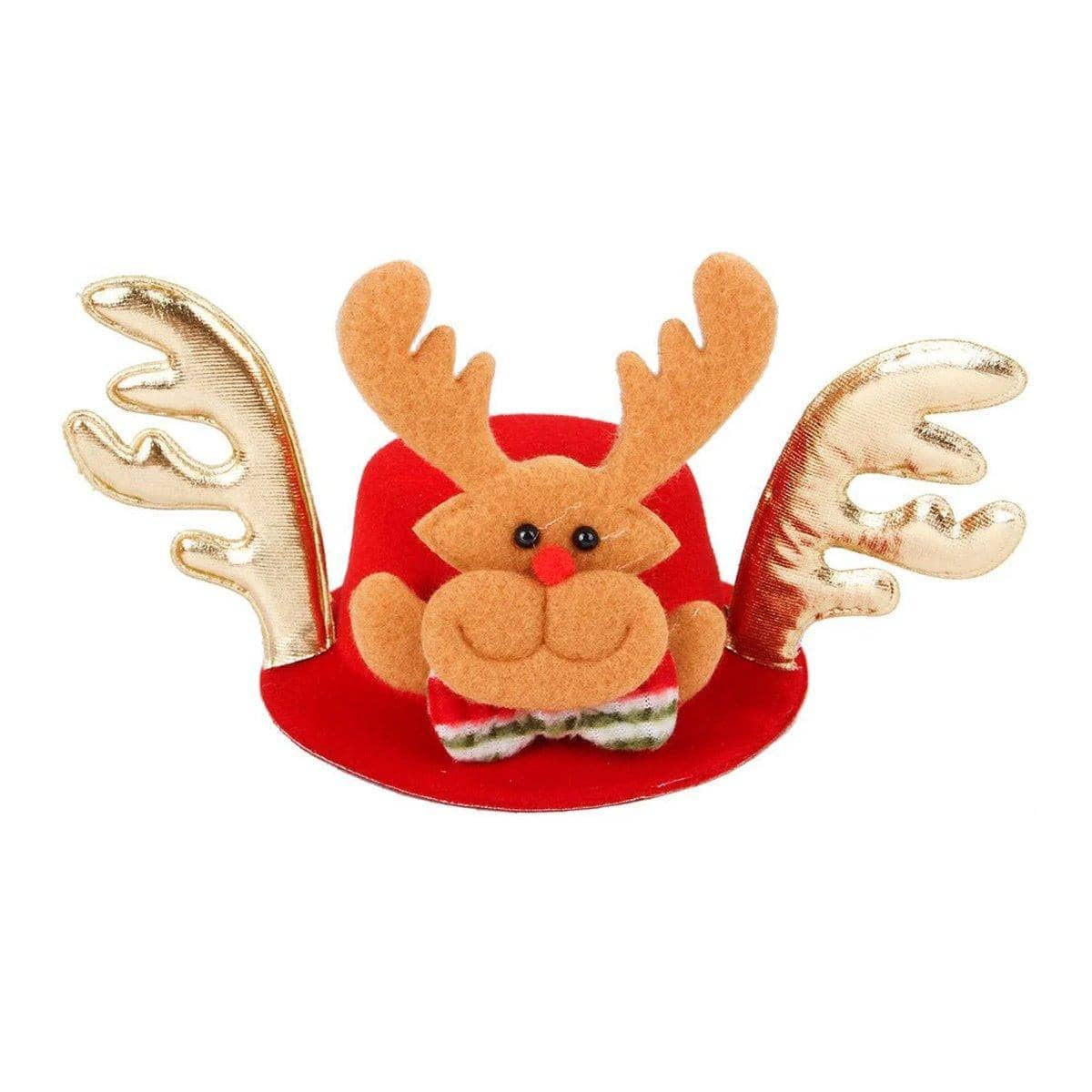 Christmas Pet Hat for Dogs and Cats - Reindeer with Gold Antlers