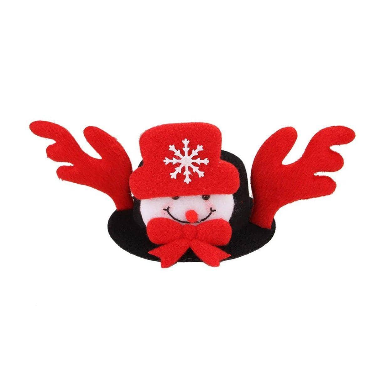 Christmas Pet Hat for Dogs and Cats - Snowman with Red Antlers