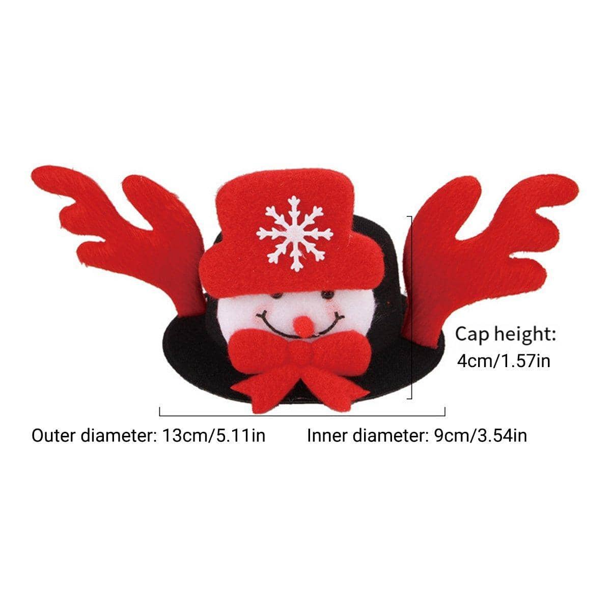 Christmas Pet Hat for Dogs and Cats - Snowman with Red Antlers - view 4