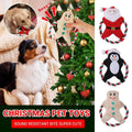 Christmas Plush Dog Toy with Rope Ring - Penguin in Santa Hat - view 2
