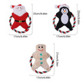 Christmas Plush Dog Toy with Rope Ring - Penguin in Santa Hat - view 4