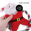 Christmas Plush Dog Toy with Rope Ring - Penguin in Santa Hat - view 5