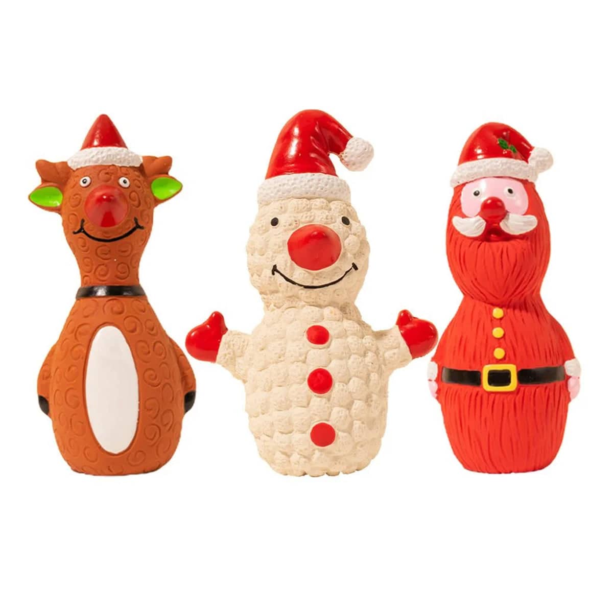 Christmas Reindeer Latex Squeaker Dog Toy - Brown - view 3
