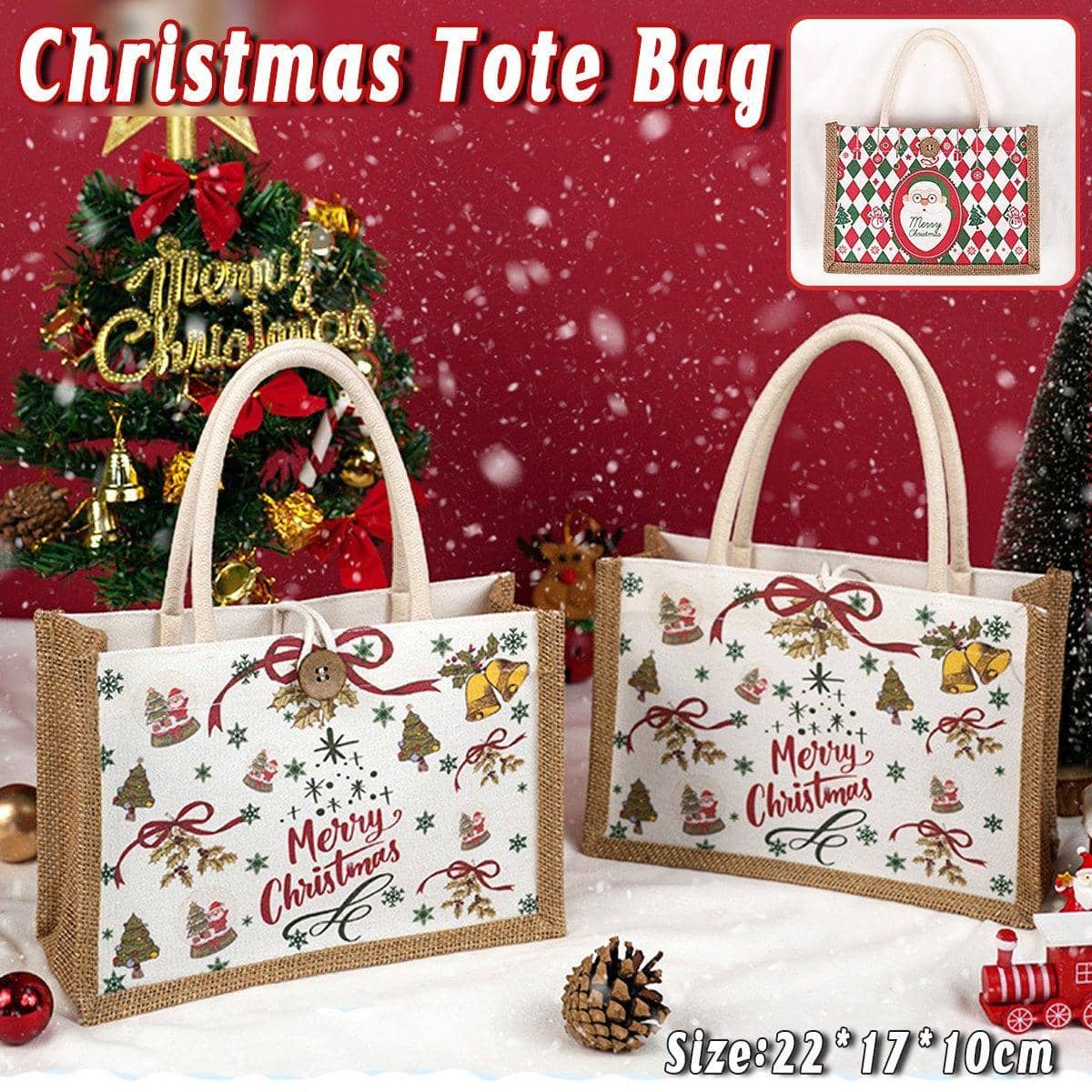 Christmas Santa Claus Cloth Gift Bag - Reusable Holiday Packaging - view 2