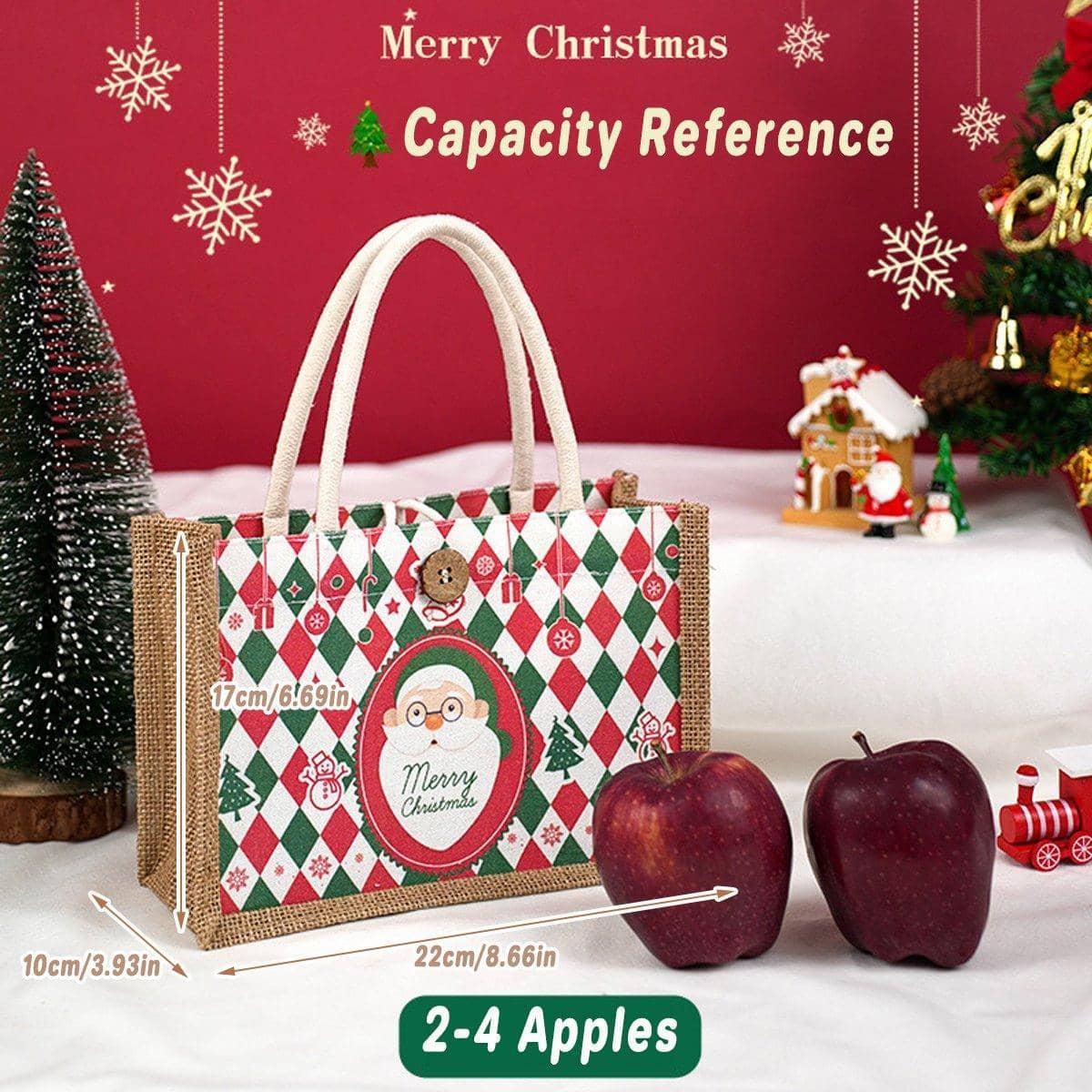 Christmas Santa Claus Cloth Gift Bag - Reusable Holiday Packaging - view 4