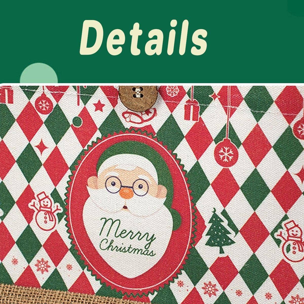 Christmas Santa Claus Cloth Gift Bag - Reusable Holiday Packaging - view 5
