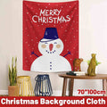 Christmas Snowman Hanging Cloth Wall Backdrop - Red, 100 x 70 cm
