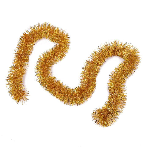 Christmas Tinsel Garland Strips - Gold, Pack of 10