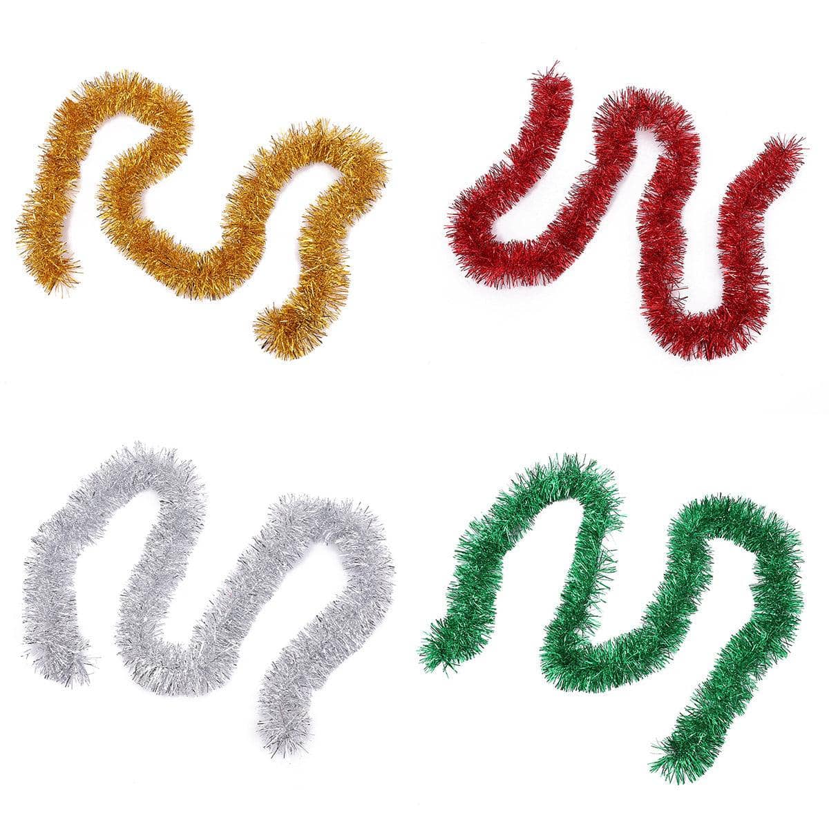 Christmas Tinsel Garland Strips - Gold, Pack of 10 - view 3