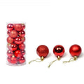 Christmas Tree Baubles, 3 cm, Pack of 24 - Red