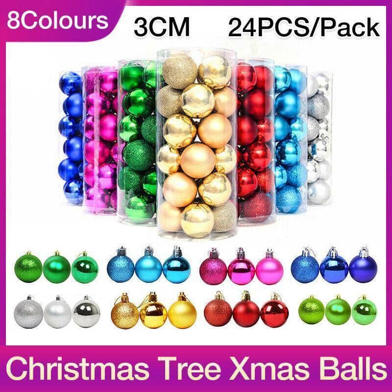 Christmas Tree Baubles, 3 cm, Pack of 24 - Teal - view 2