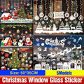 Christmas Window Glass Sticker Decal Mural - Multicolour Garland, Snowman and Santa - view 2