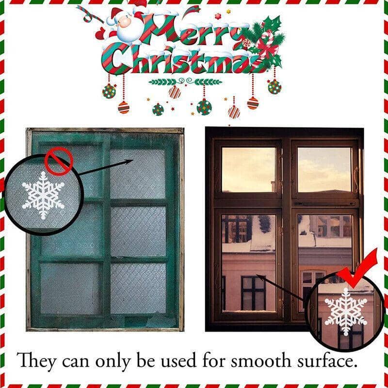 Christmas Window Glass Sticker Decal Mural - Multicolour Garland, Snowman and Santa - view 5
