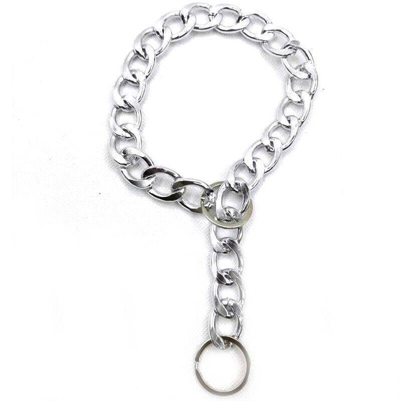 Chrome Dog Chain Collar, Heavy Duty Twist Link - 55 cm (Neck 0-50 cm)