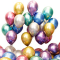 Chrome Metallic Balloons 25cm for Party Decoration, Pack of 10 - Mixed Colours