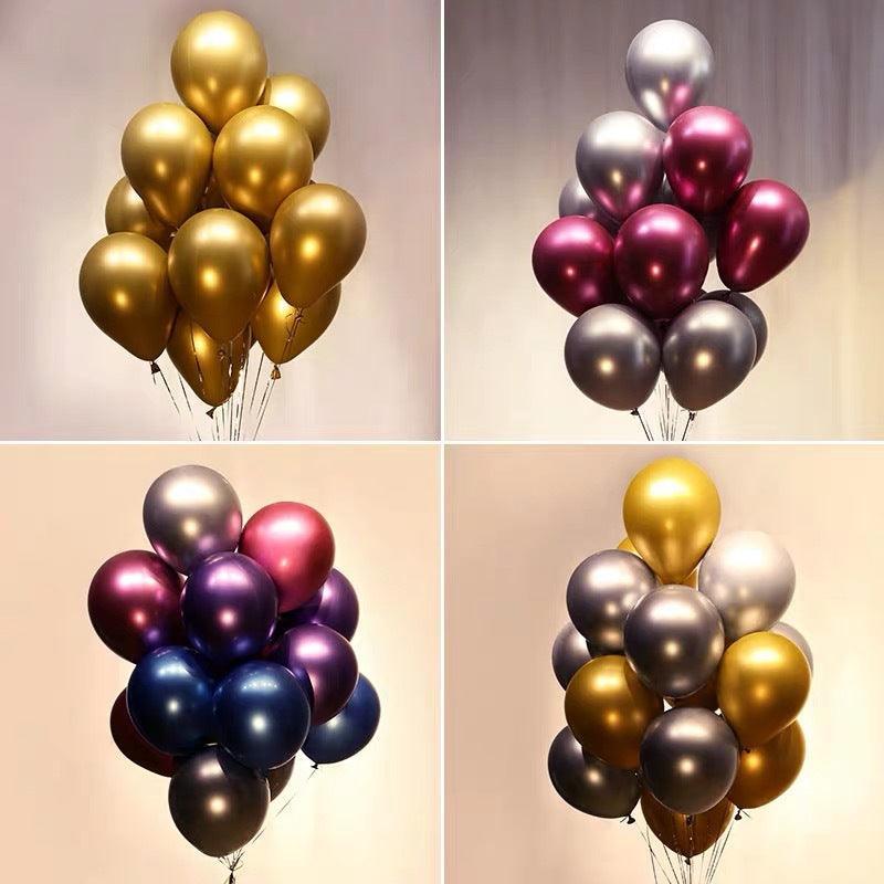Chrome Metallic Latex Balloons 10 Inch (25 cm) - Green, Pack of 50 - view 13