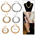 Chunky Ball Pendant Multi-Layer Chain Necklace - Gold - view 4
