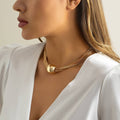 Chunky Ball Pendant Multi-Layer Chain Necklace - Gold - view 5