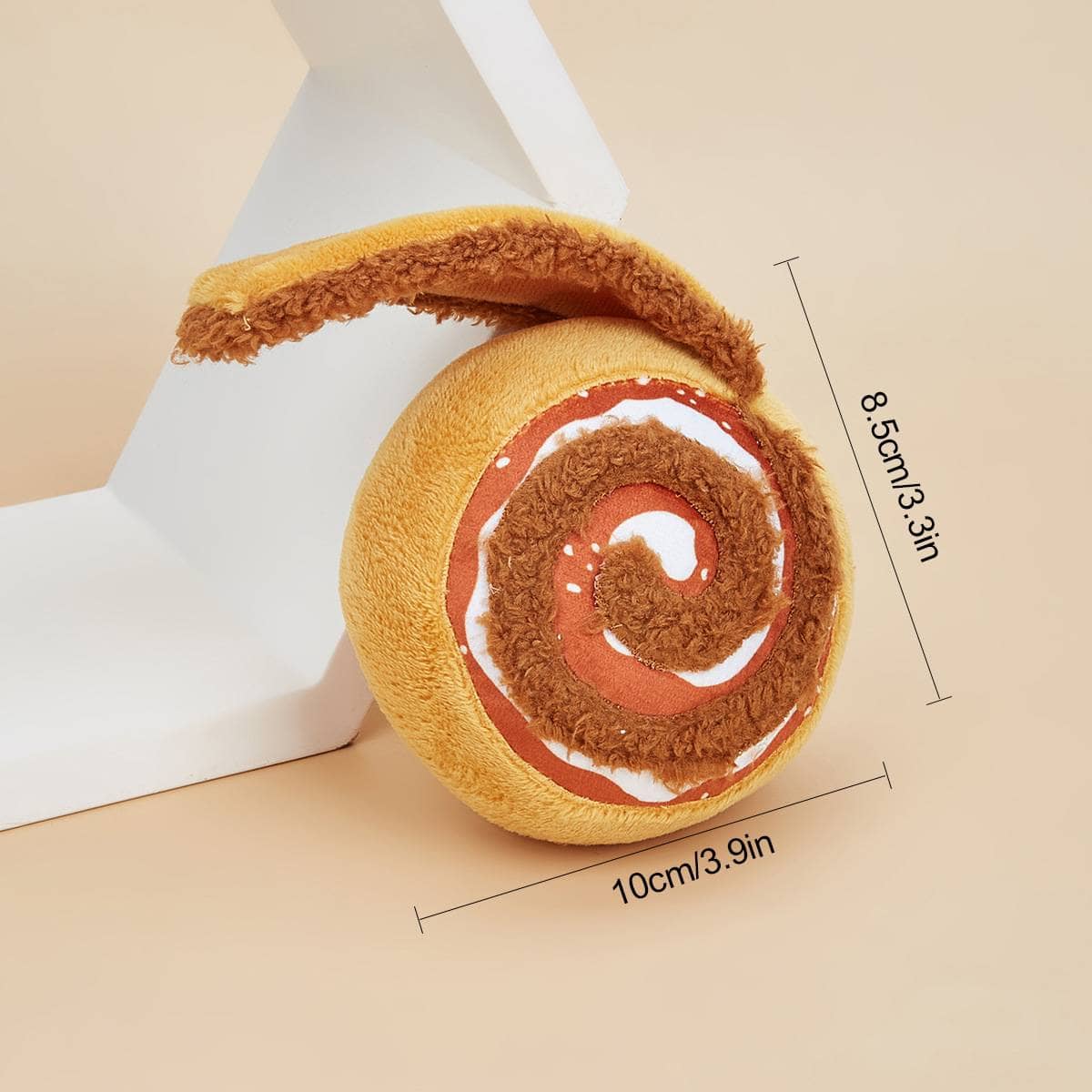 Cinnamon Roll Plush Dog Toy with Squeaker and Crinkle for Puppies - view 3