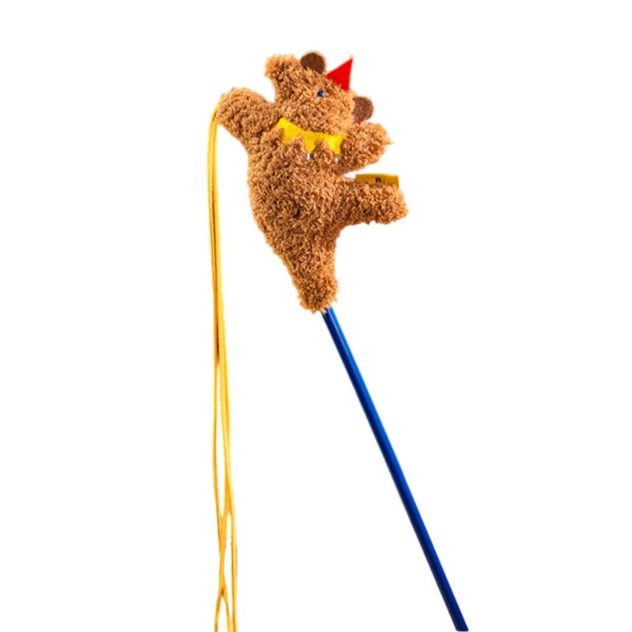 Circus Themed Cat Teaser Stick Toy - Ballet Bear