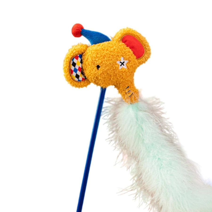 Circus Themed Cat Teaser Stick Toy - Long Nosed Elephant