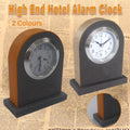 Classic Hotel Alarm Clock Quartz Movement Faux Leather Design with Clear Display - Brown - view 2