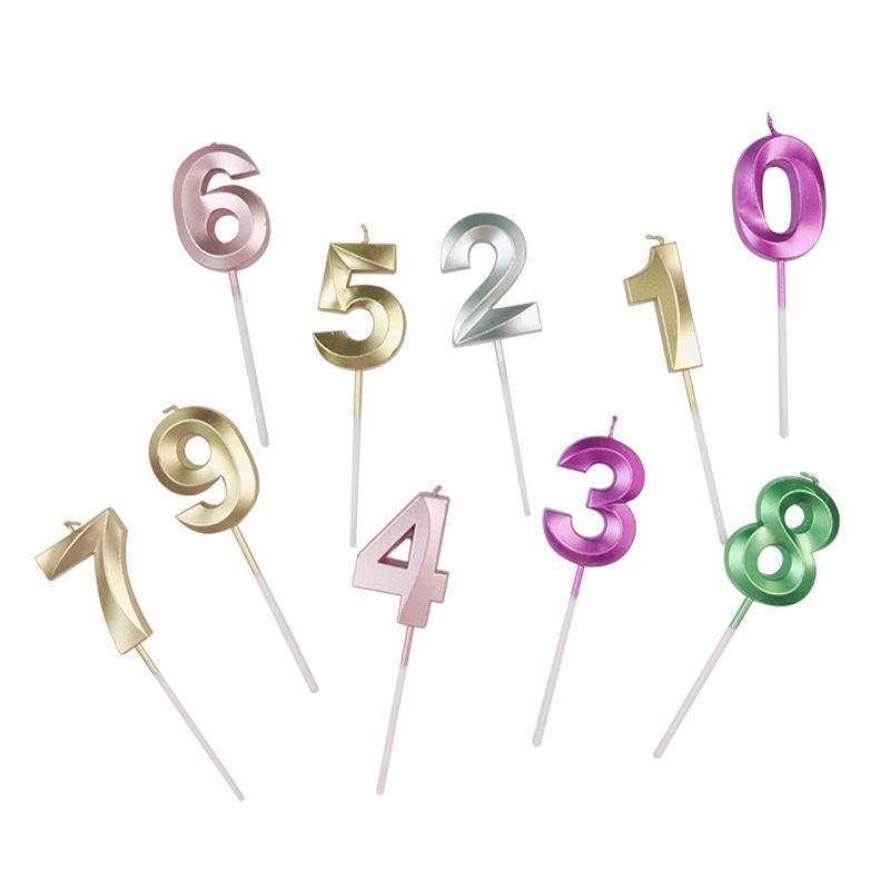 Classic Number 5 Birthday Candle with Stand - Silver - view 3