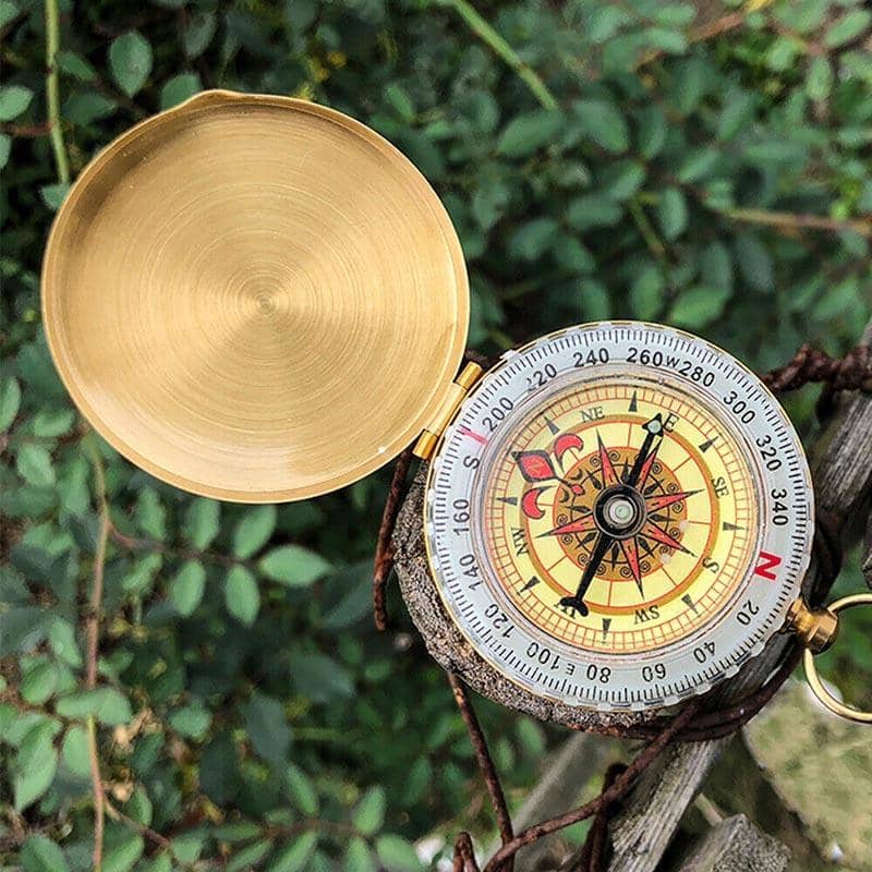 Classic Pocket Watch Style Compass with Copper Finish for Camping and Hiking - view 5