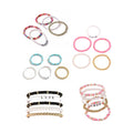 Clay Bead Bracelet Set with Faux Pearls, Set of 5 - Pink - view 3