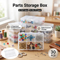 Clear 6 Compartment Parts Storage Boxes, Pack of 30 - Medium (9.2 x 6.7 x 1.5 cm) - view 2