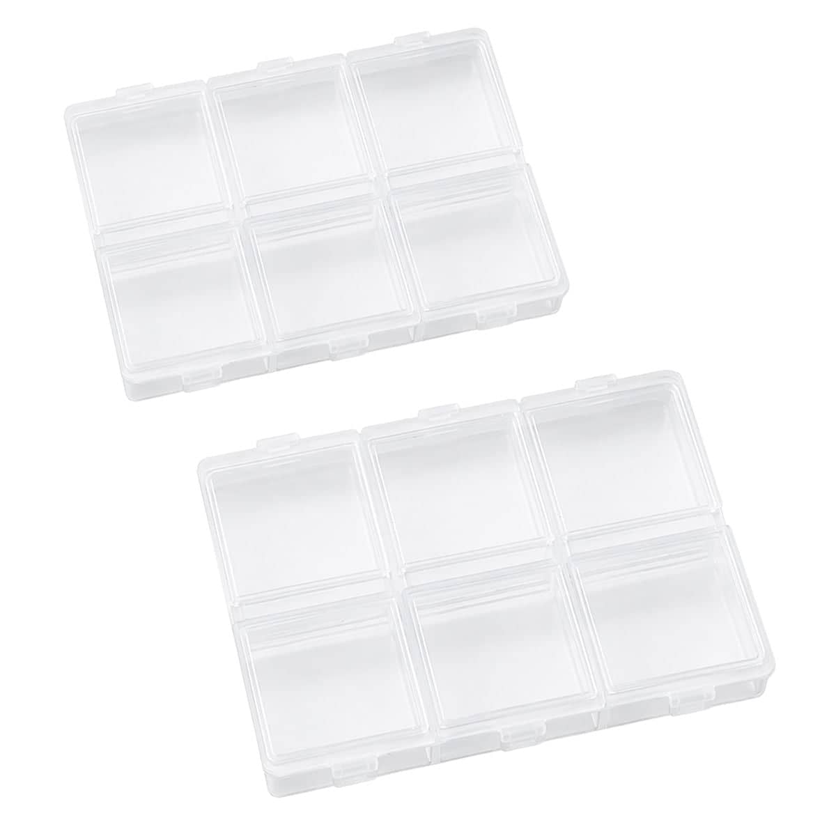 Clear 6 Compartment Parts Storage Boxes, Pack of 30 - Medium (9.2 x 6.7 x 1.5 cm) - view 3
