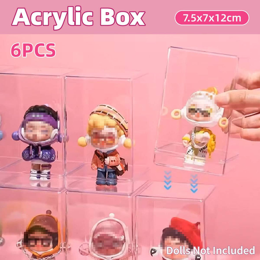 Clear Acrylic Blind Box Display Case, Dustproof Mini Figure Storage Box