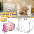 Clear Acrylic Cotton Swab Organiser Box for Makeup Buds - Clear, Pack of 5