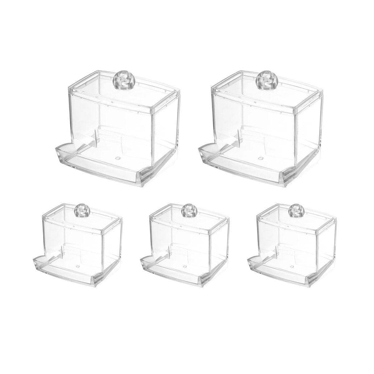 Clear Acrylic Cotton Swab Organiser Box for Makeup Buds - Clear, Pack of 5 - view 2