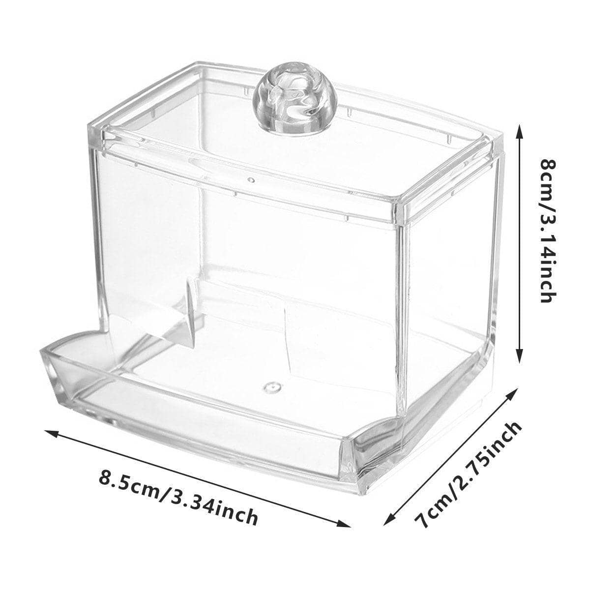 Clear Acrylic Cotton Swab Organiser Box for Makeup Buds - Clear, Pack of 5 - view 3